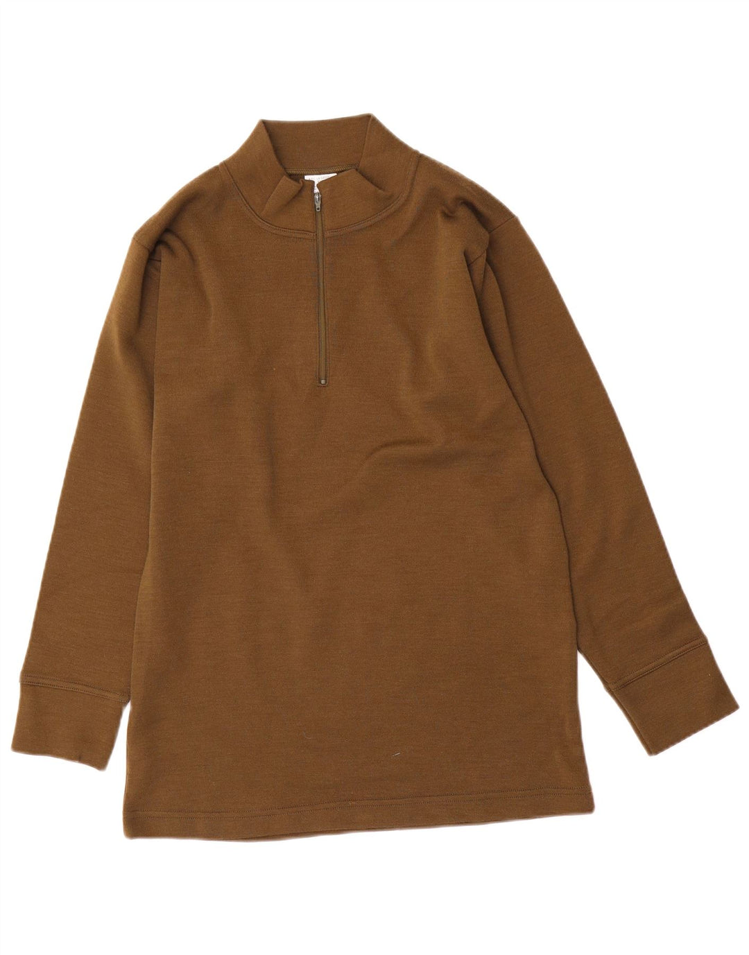 Męski sweter z zamkiem w stylu vintage, średni khaki, poliamid