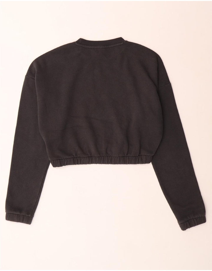 Damski sweter oversize ADIDAS Crop UK 8/10, mały, szary, bawełniany