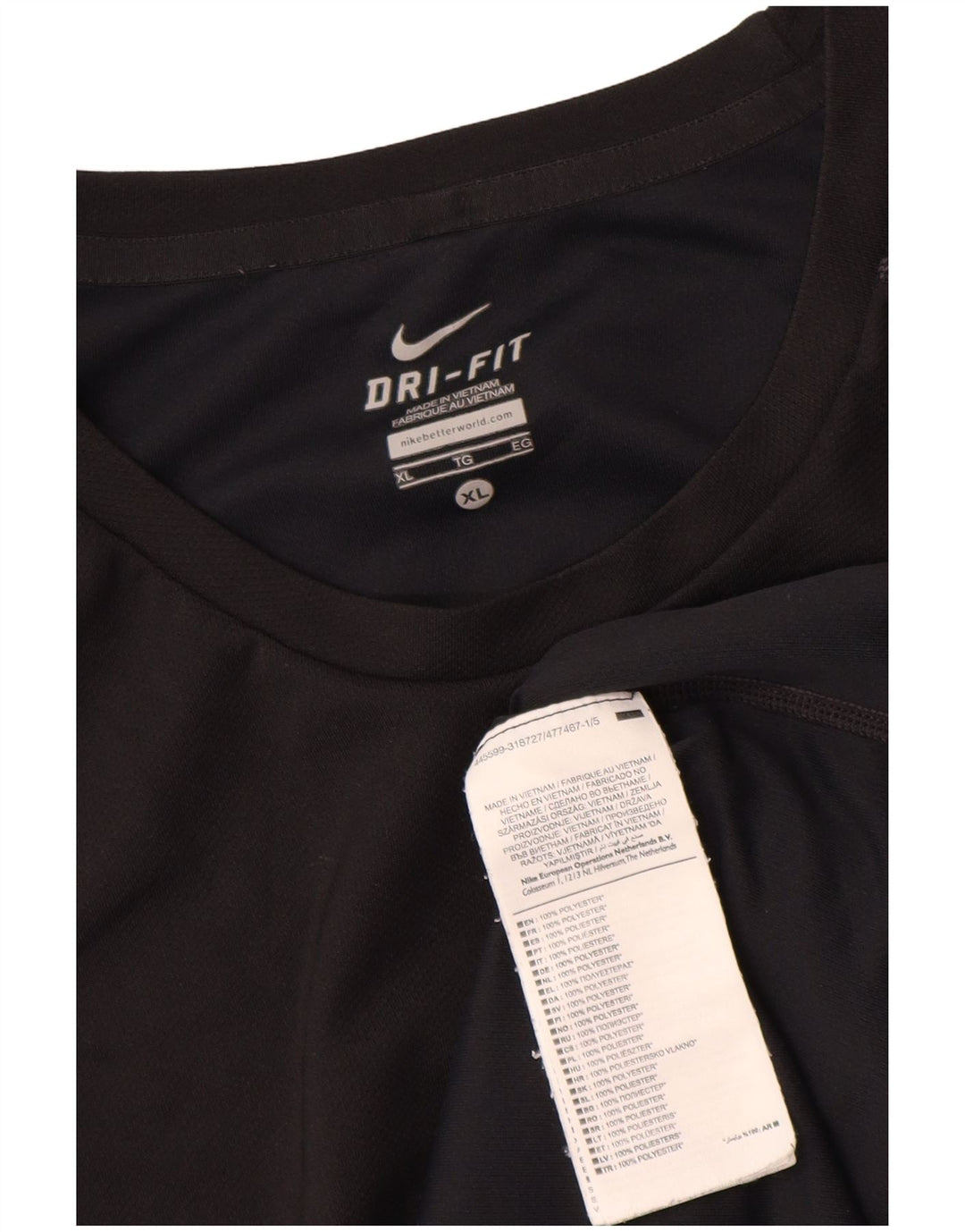 Męski T-shirt Nike Dri Fit Top XL, czarny poliester