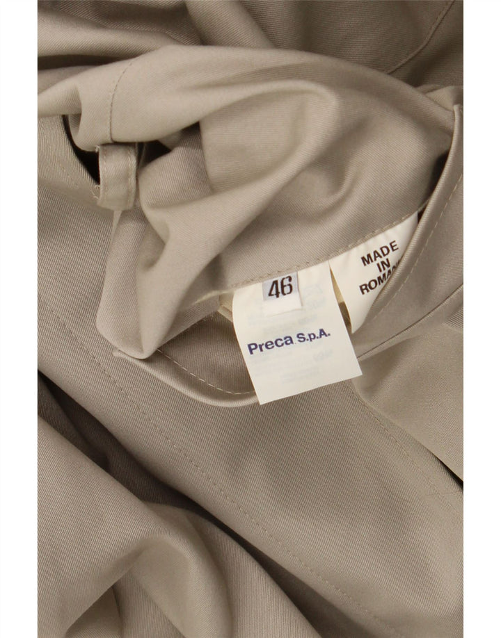 Dwustronny płaszcz damski w stylu vintage EU 46 XL Beżowa wełna