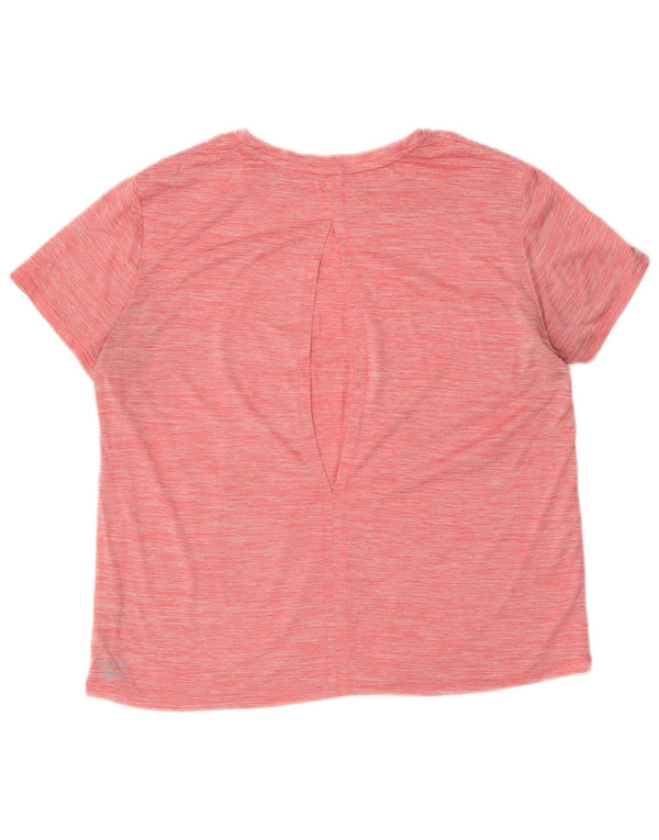 Damska koszulka Reebok z grafiką Top UK 12, średni, różowy, nakrapiany poliester