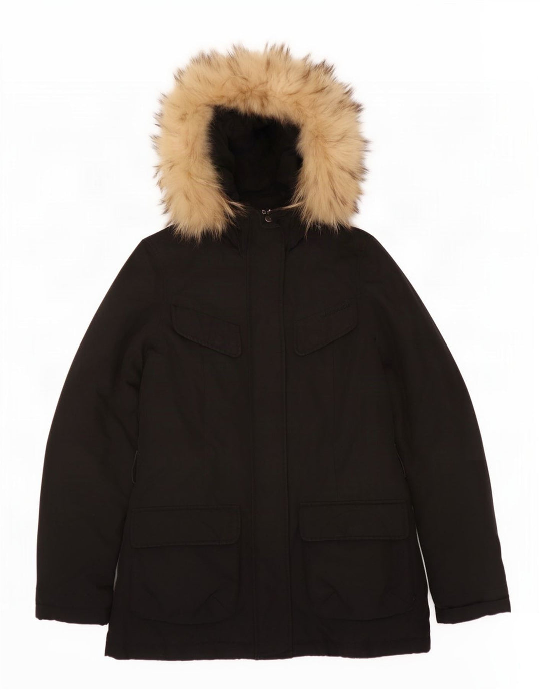 Damska ocieplana kurtka z kapturem Woolrich UK 10, mała czarna