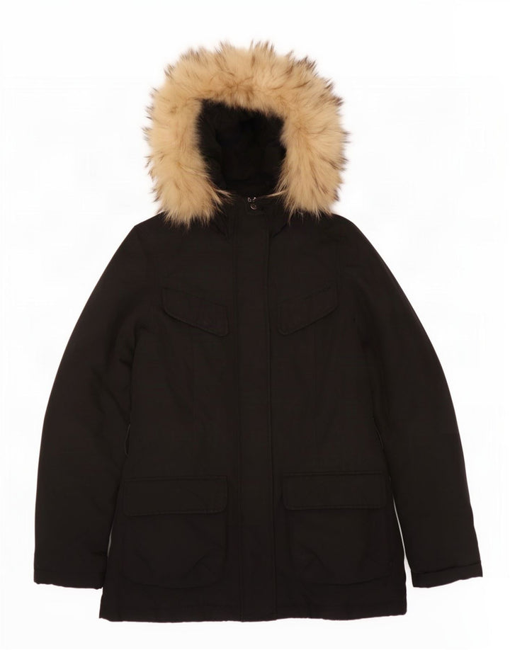 Damska ocieplana kurtka z kapturem Woolrich UK 10, mała czarna