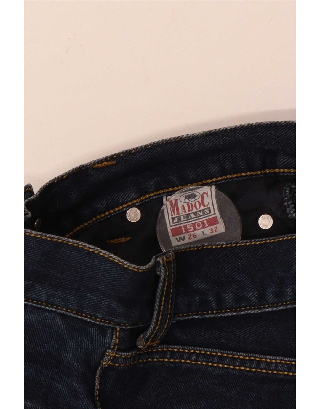 Vintage damskie dżinsy Bootcut W26 L29 granatowa bawełna