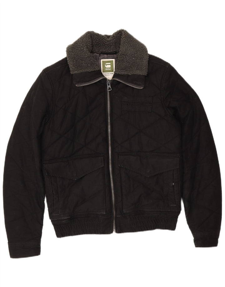 Męska pikowana kurtka G-STAR UK 38, średnia czarna bawełna