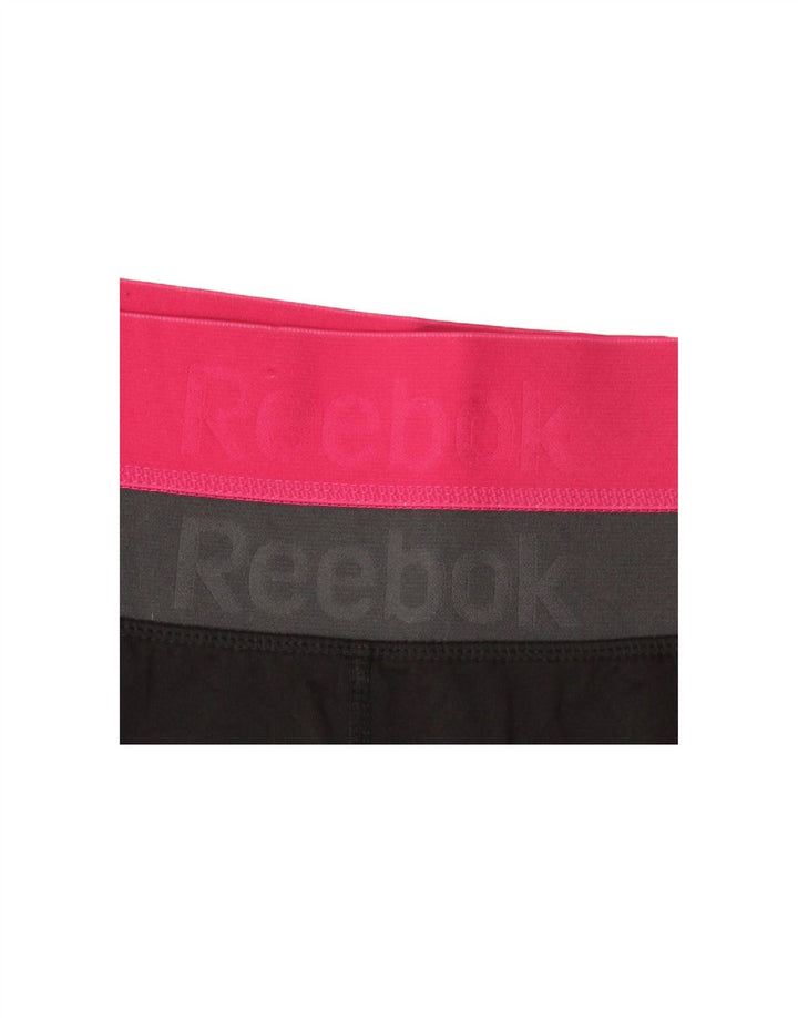 REEBOK Womens Graphic Leggings UK 8 Small  Black Colourblock Polyester