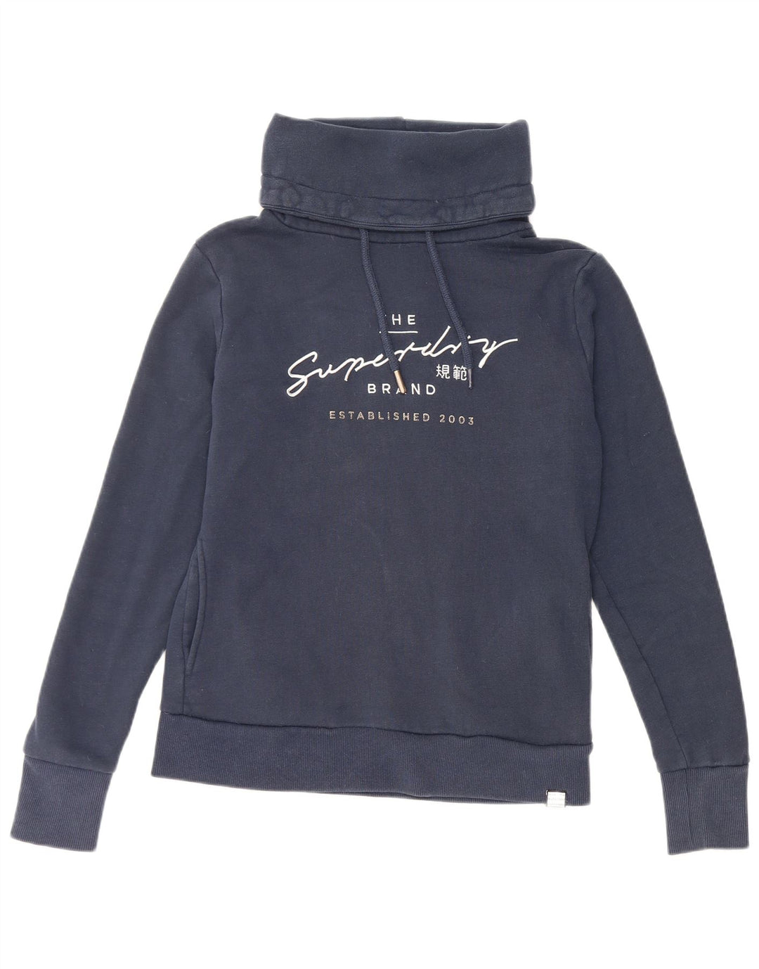 SUPERDRY Damska bluza oversize z grafiką UK 10, mała, granatowa