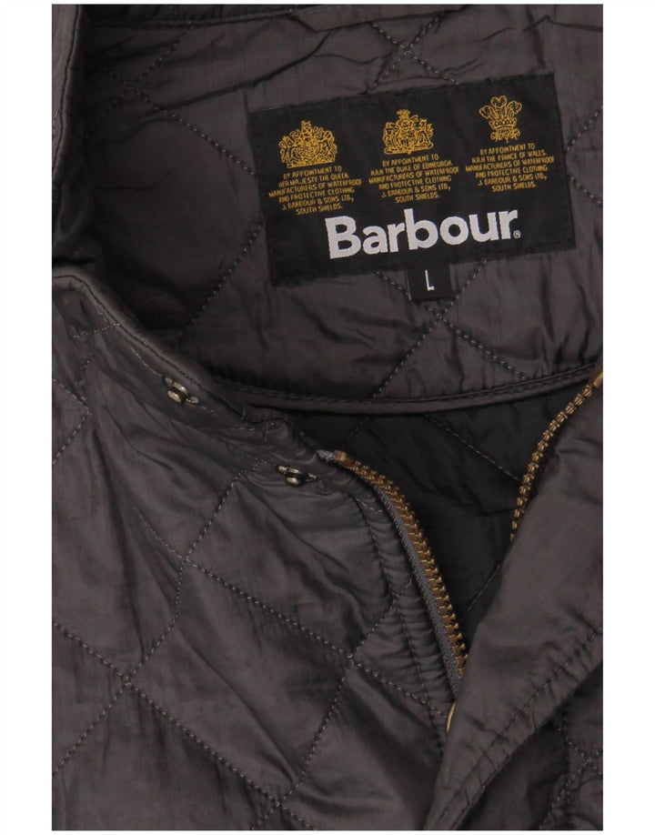 Męska pikowana kurtka Barbour UK 40, duża, szara