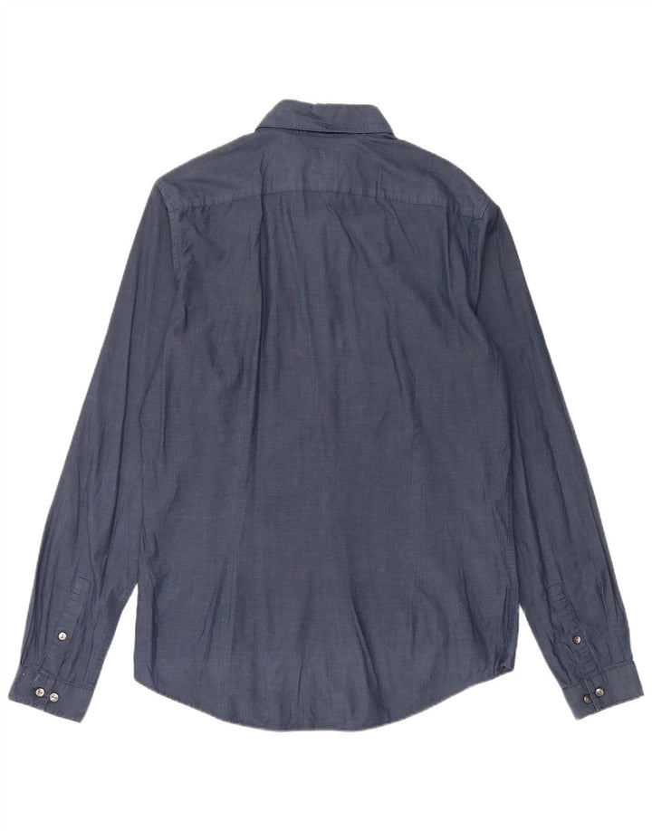 Koszula męska CALVIN KLEIN o kroju slim fit, rozmiar 40, średni, granatowy, bawełniany