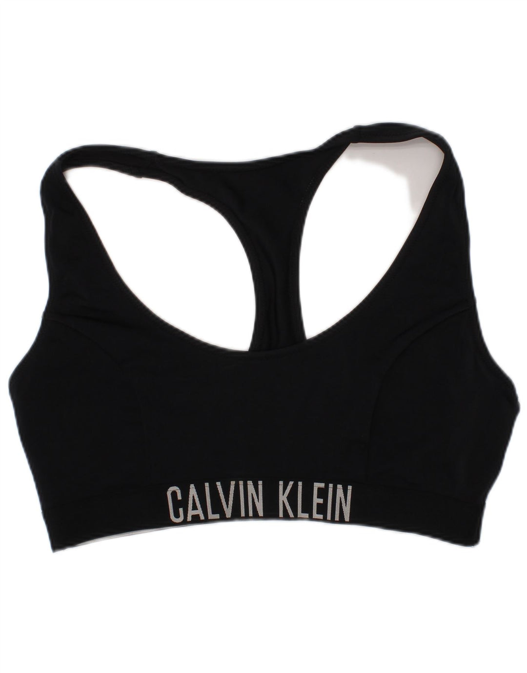 Damski stanik sportowy Calvin Klein z grafiką, średni czarny poliamid