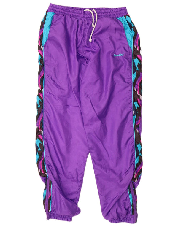 Męskie spodnie dresowe VINTAGE Joggery Średni fiolet, nylon w blokach kolorów