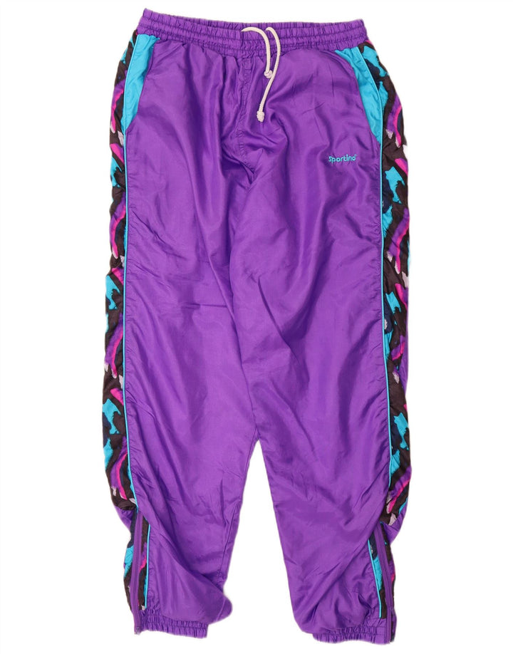 Męskie spodnie dresowe VINTAGE Joggery Średni fiolet, nylon w blokach kolorów