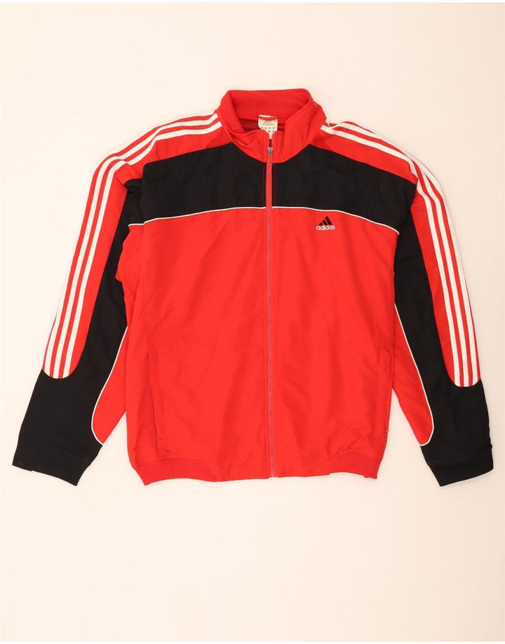 Adidas Męska bluza dresowa UK 48/50 XL Czerwony poliester z blokami kolorów