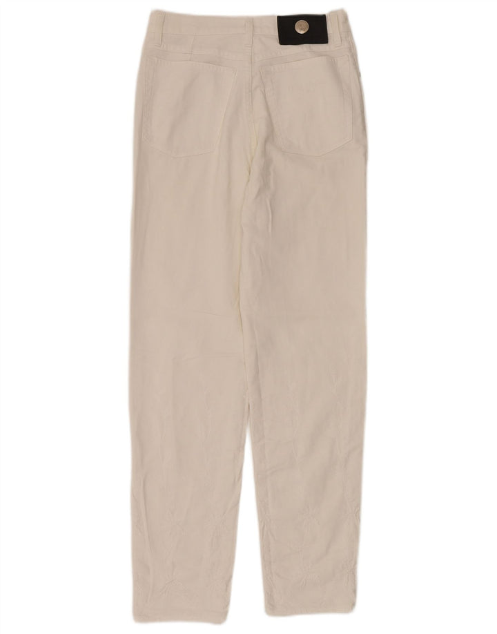 LAURA BIAGIOTTI Damskie proste dżinsy W28 L30 Biała bawełna