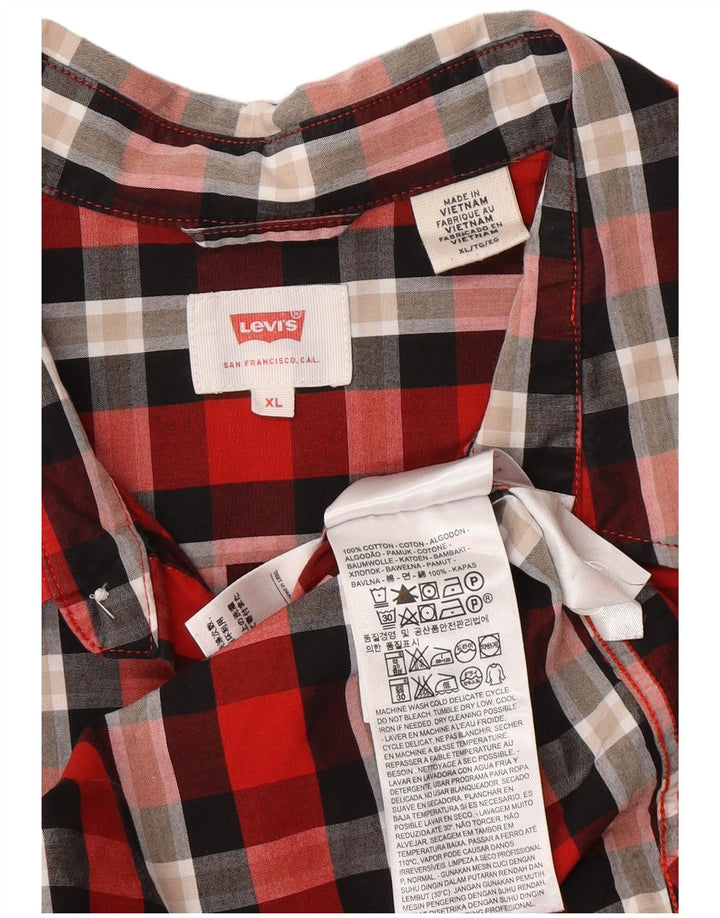 Koszula męska Levi's XL, bawełniana w czerwoną kratę