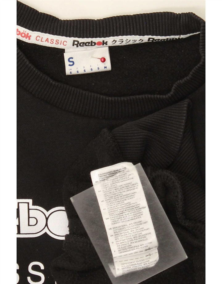 Męska bluza Reebok z grafiką, mała, czarna, bawełniana