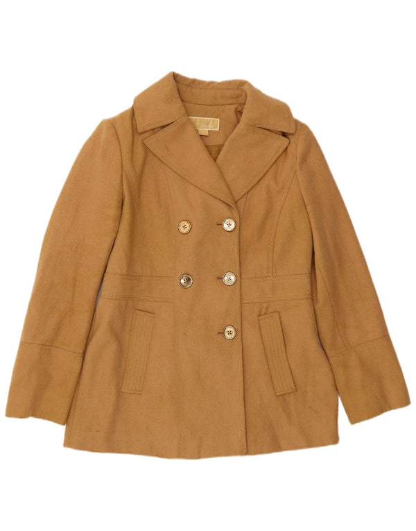 Michael Kors Womens Pea Coat US 10 Large Beige Wool