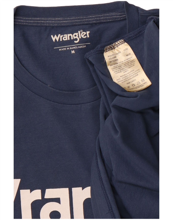 Męski T-shirt z grafiką WRANGLER, średni, granatowy, bawełniany