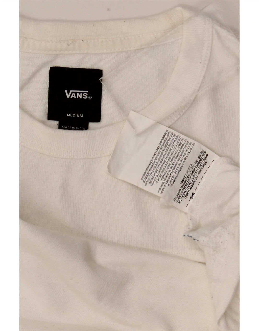 Męski T-shirt Vans z grafiką, bawełniany, średniej wielkości, w kolorze białym