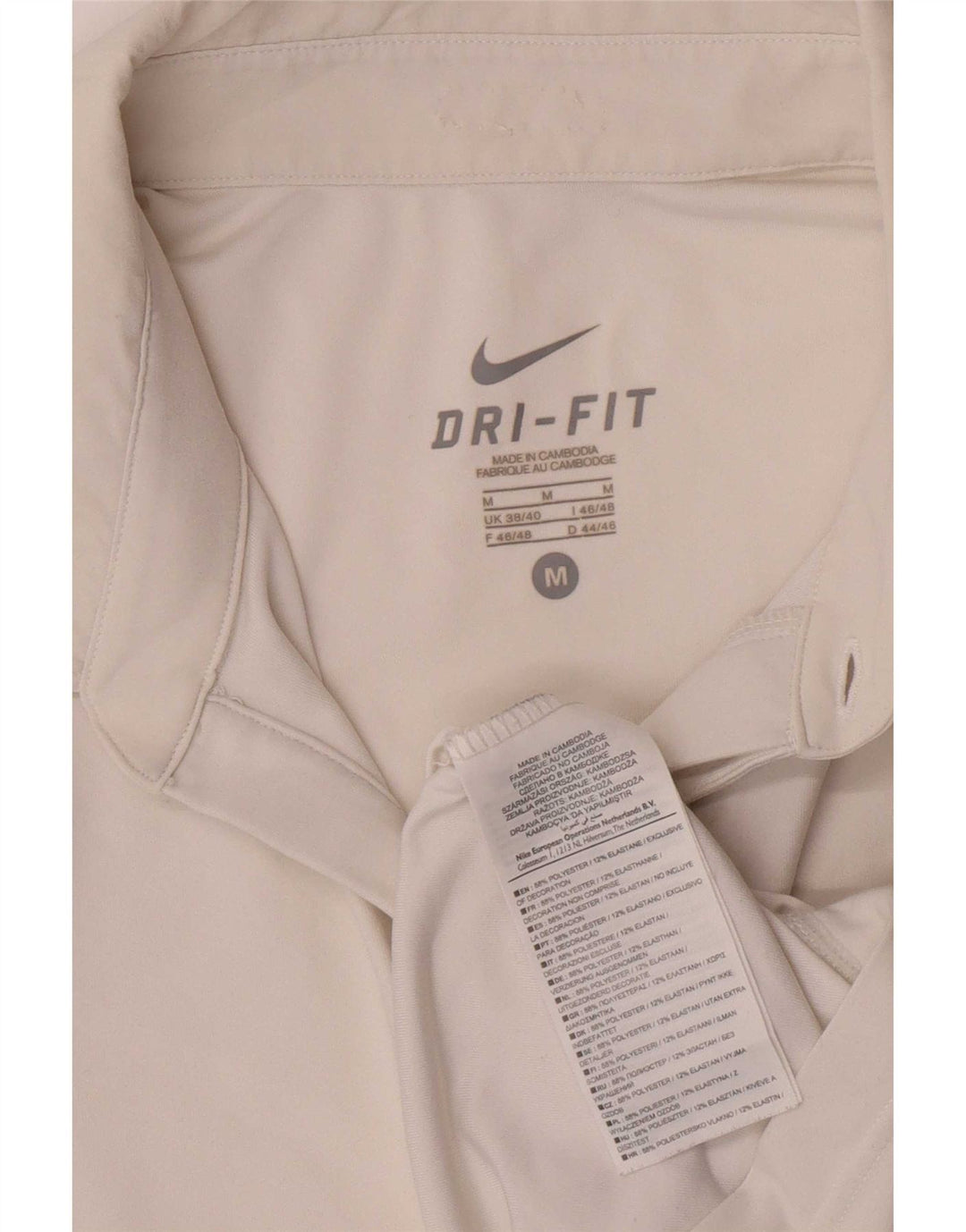 Męska koszulka polo Nike Dri Fit UK 38/40 Poliester w kolorze średniej bieli