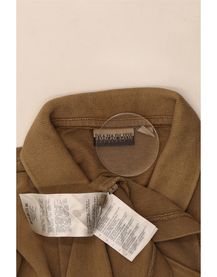 Męska koszulka polo Napapijri, duża, brązowa