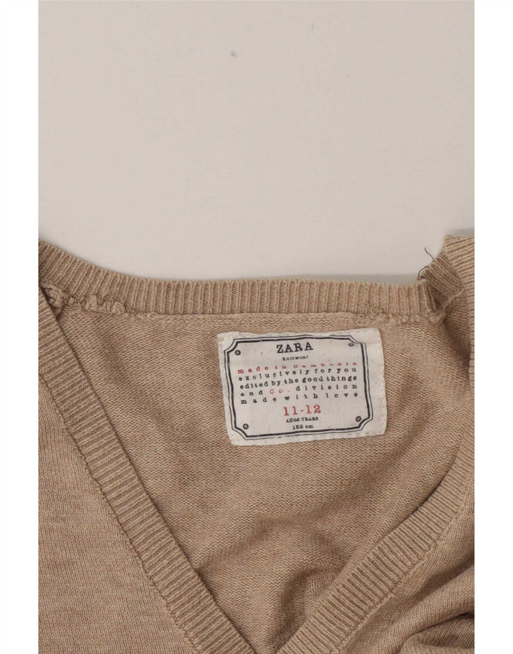 Sweter chłopięcy Zara kardigan 11-12 lat beżowy