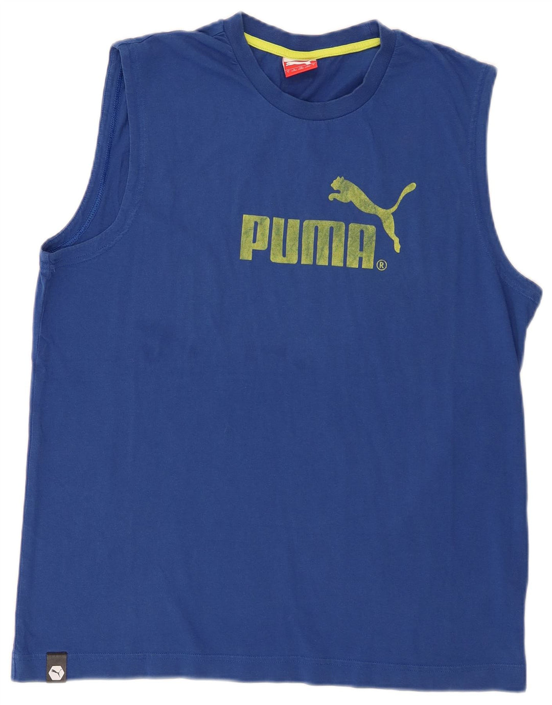Męska kamizelka z grafiką Puma, duża, niebieska, bawełniana