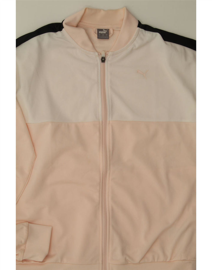PUMA Womens Tracksuit Top Jacket UK 16 Large Pink Colourblock Polyester Vintage Puma and Second-Hand Puma from Messina Hembry 