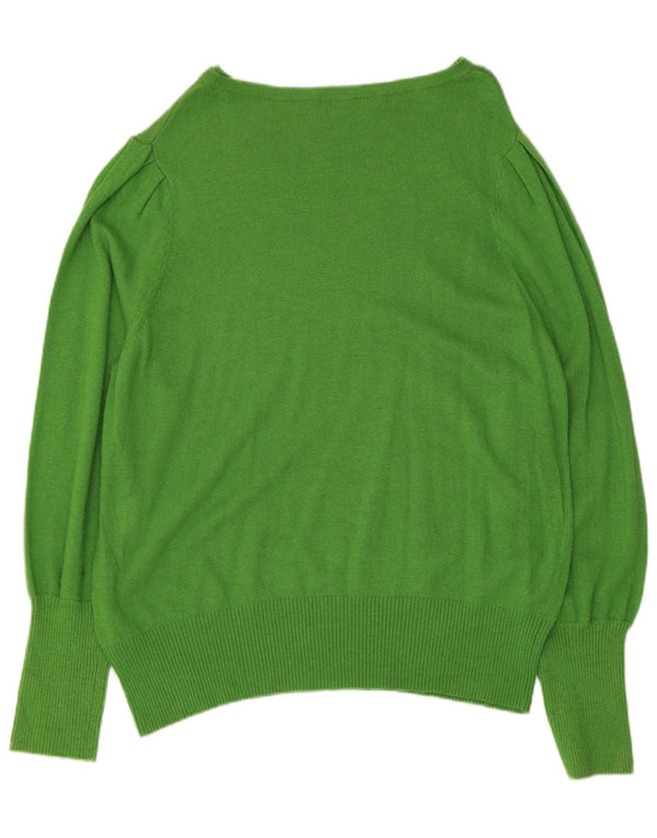 Marks & Spencer Damski sweter z dekoltem w łódkę UK 22 3XL Zielony wiskoza