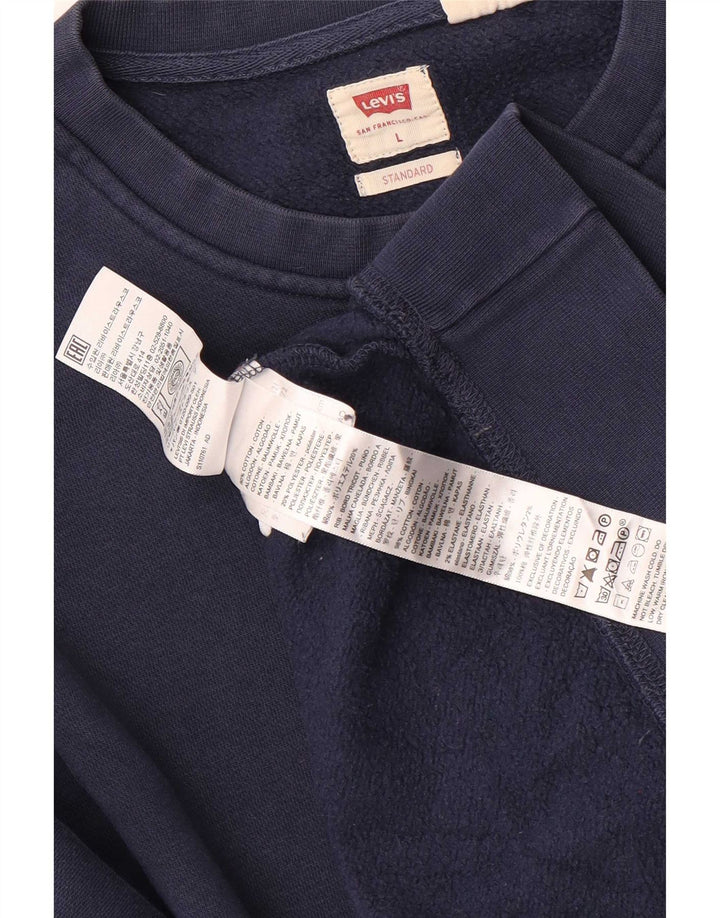 Męski standardowy sweter Levi's, duży, granatowy, bawełniany