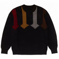 Vintage męski sweter z golfem, duży, czarny, geometryczny, nowy wełniany