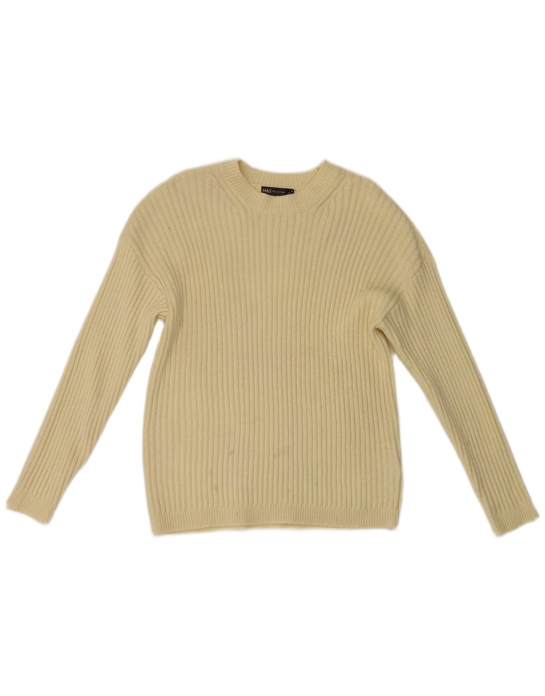 Sweter damski Marks & Spencer z okrągłym dekoltem, UK 14, średni żółty