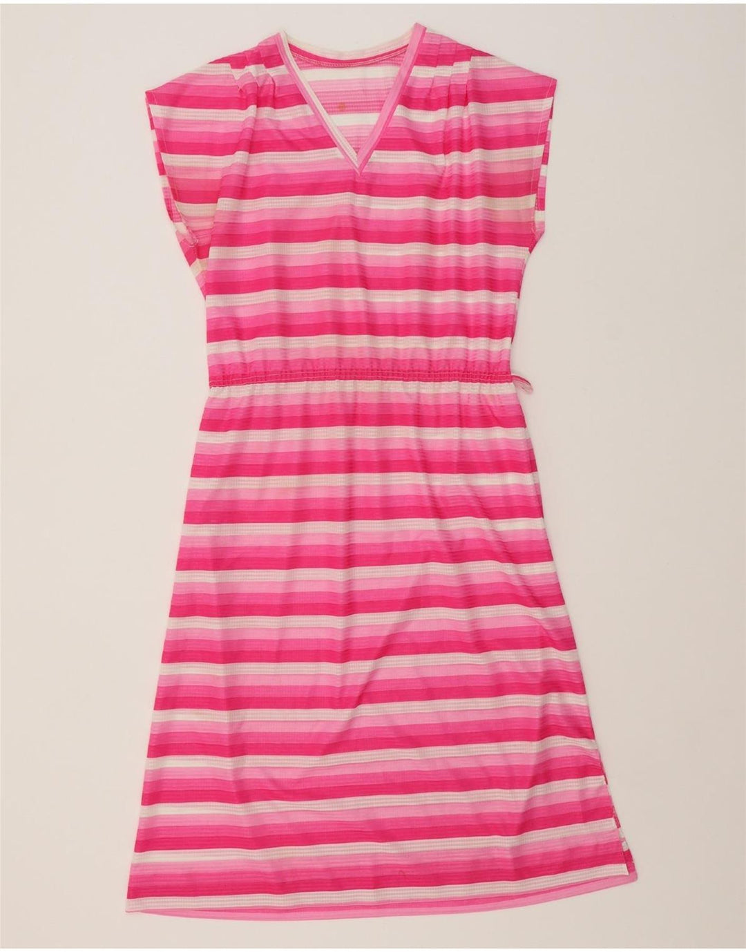 VINTAGE Womens A-Line Dress UK 12 Medium Pink Striped Vintage Vintage and Second-Hand Vintage from Messina Hembry 