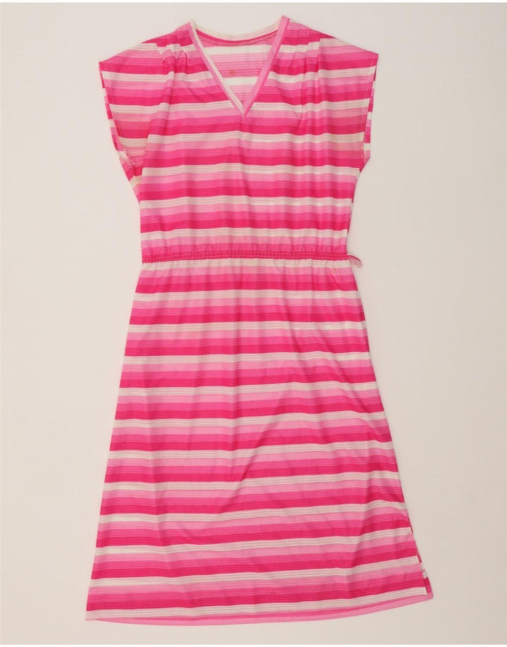 VINTAGE Womens A-Line Dress UK 12 Medium Pink Striped Vintage Vintage and Second-Hand Vintage from Messina Hembry 