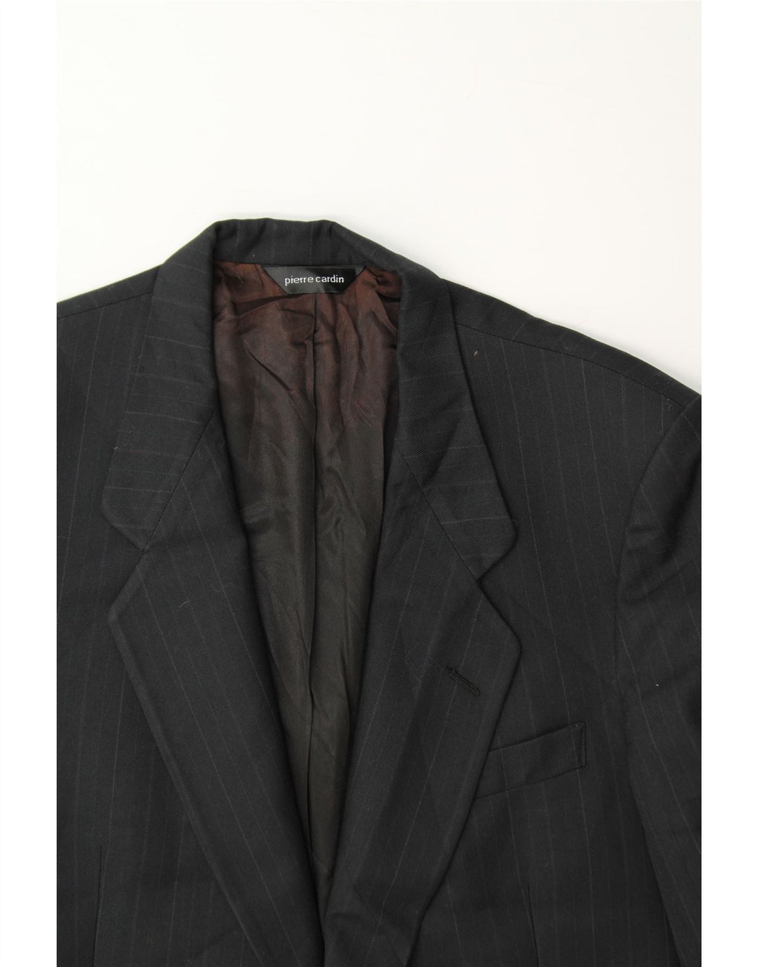 PIERRE CARDIN Mens 2 Button Blazer Jacket UK 38 Medium Grey Pinstripe Vintage Pierre Cardin and Second-Hand Pierre Cardin from Messina Hembry 