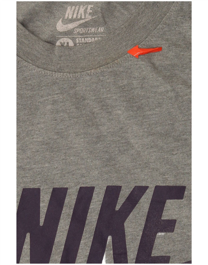 Męska koszulka z grafiką Nike, XL, szara, nakrapiana bawełna
