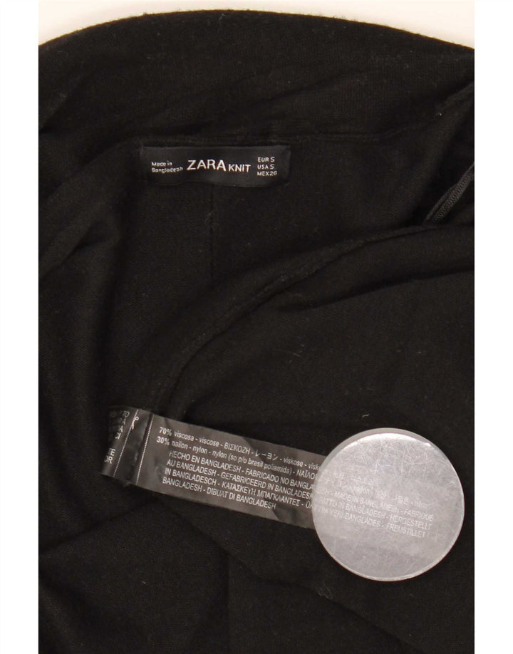 Sweter damski Zara z otwartym kardiganem UK 10 Small Black Wiskoza