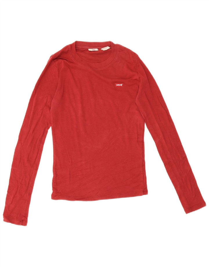 Damski krótki top Levi's z długim rękawem, UK 4 XS, czerwony