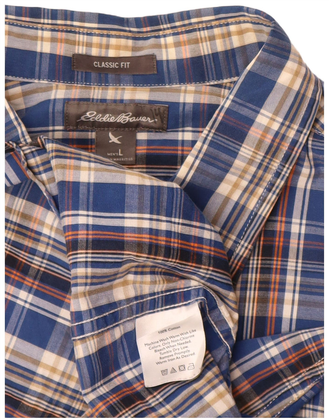 Koszula męska Eddie Bauer o klasycznym kroju, duża, bawełniana w niebieską kratkę