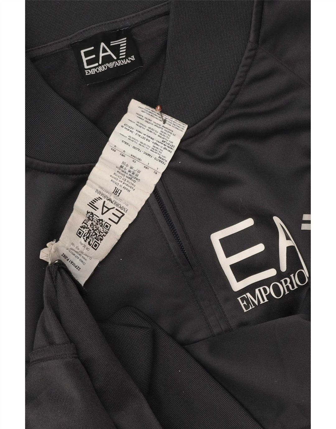 Męska bluza dresowa Emporio Armani z grafiką, duża, szara, poliestrowa