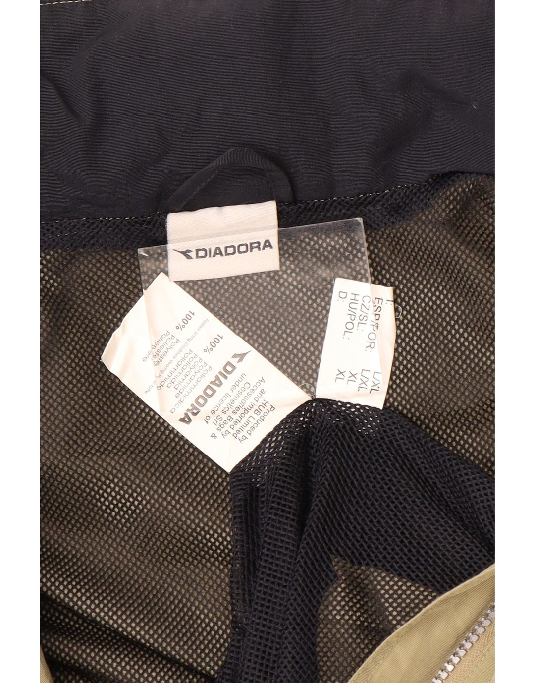 Męska kurtka przeciwdeszczowa Diadora UK 42 XL Beżowy poliester