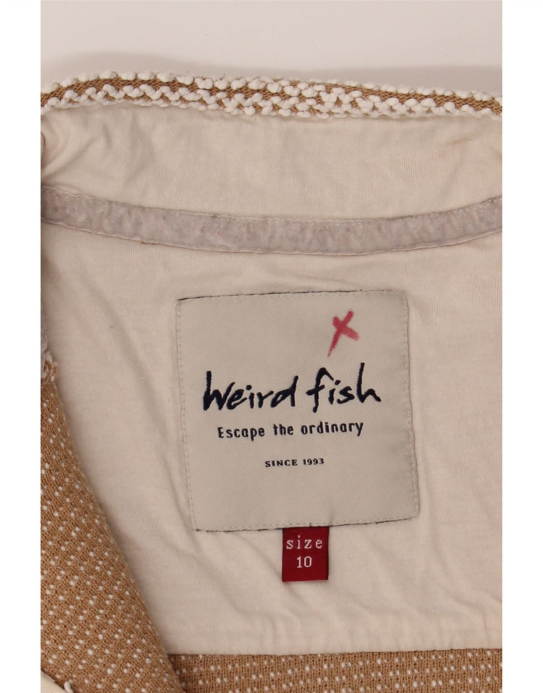 WEIRD FISH Womens Cardigan Sweater UK 10 Small Beige Cotton Vintage Weird Fish and Second-Hand Weird Fish from Messina Hembry 