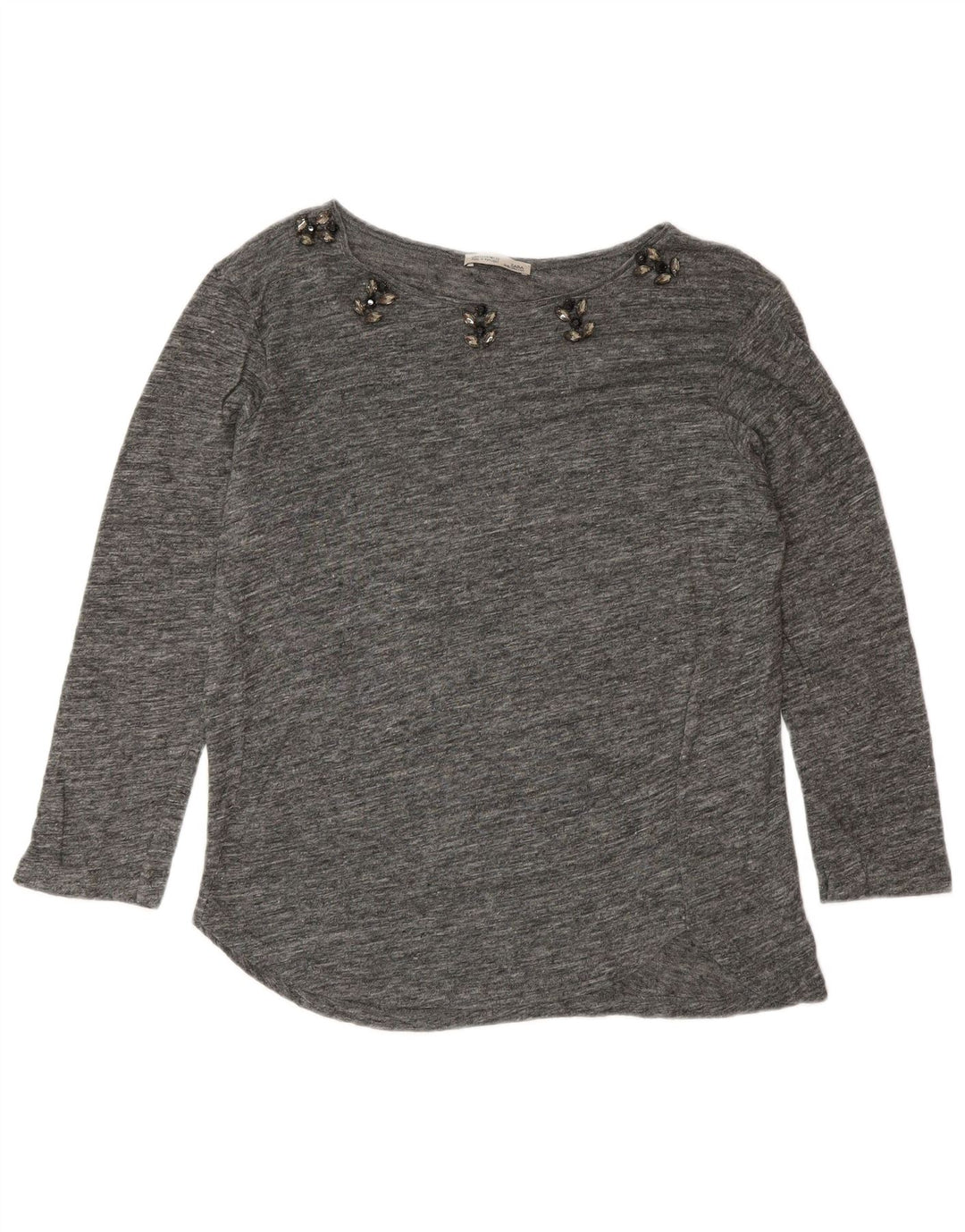 Damski top Zara z rękawem 3/4, UK 14, średnioszary, nakrapiany