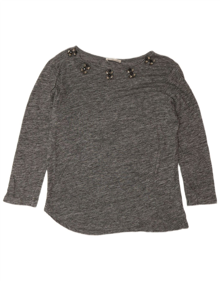 Damski top Zara z rękawem 3/4, UK 14, średnioszary, nakrapiany