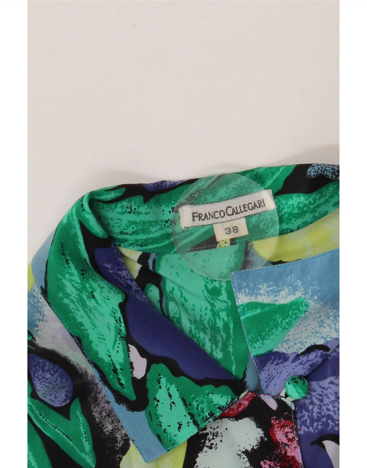 Damska bluzka koszulowa z krótkim rękawem FRANCO CALLEGARI EU 38 Średni niebieski w kwiaty