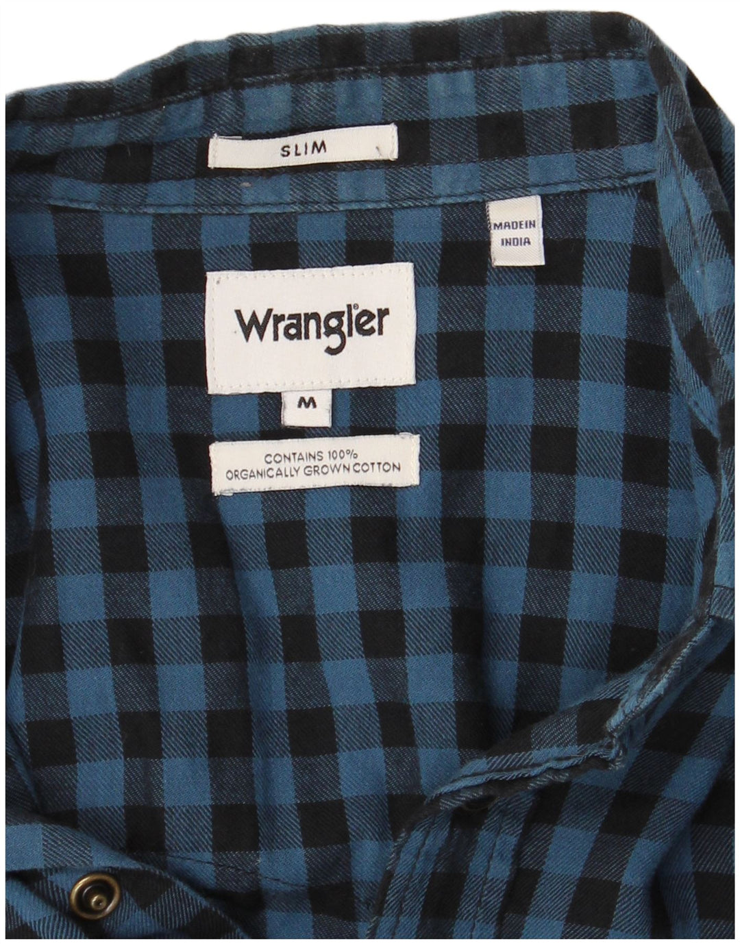 WRANGLER Męska koszula flanelowa o wąskim kroju, w kolorze średniego błękitu, bawełniana w kratkę