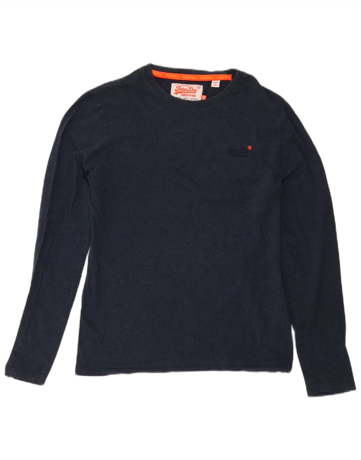 Męski top Superdry z długim rękawem, mały, granatowy, bawełniany