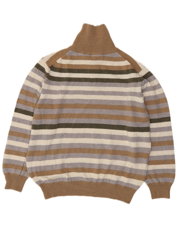 Męski sweter z zamkiem błyskawicznym Pierre Cardin XL, wielokolorowe paski, akryl