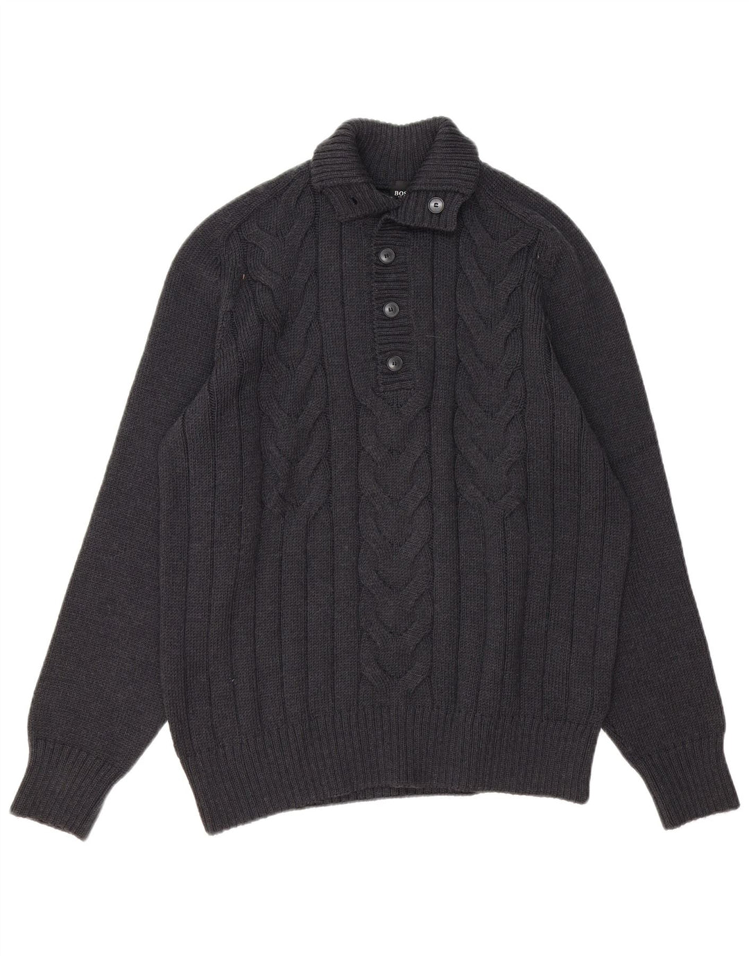 Męski sweter Hugo Boss Slim Fit z guzikami pod szyją XL, szary
