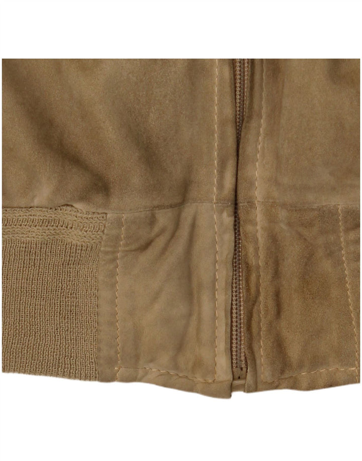 Vintage męska zamszowa kurtka bomber UK 38 średni beż